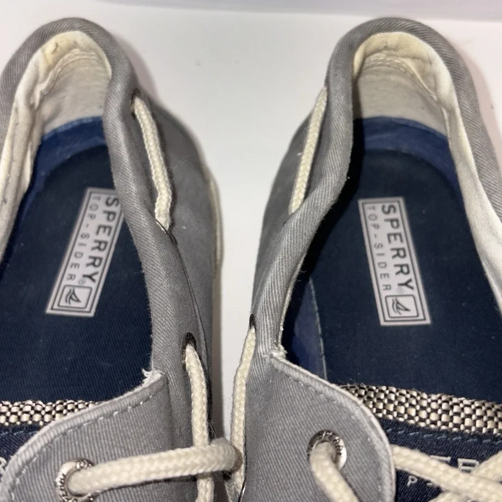 Sperry Top‎ Sider Canvas Deck Boat Shoes Gray Men's Size 10.5